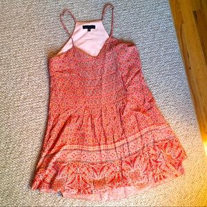 Sanctuary Coral Pink Printed Mini Dress size small